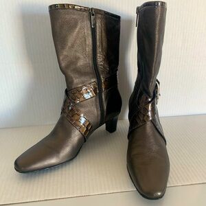 Brighton women’s brown leather mid calf boots size 7.5